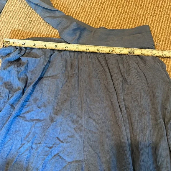 NWOT FREE PEOPLE sliver of light wide leg tie sides pants in blue size S/M - Picture 9 of 12